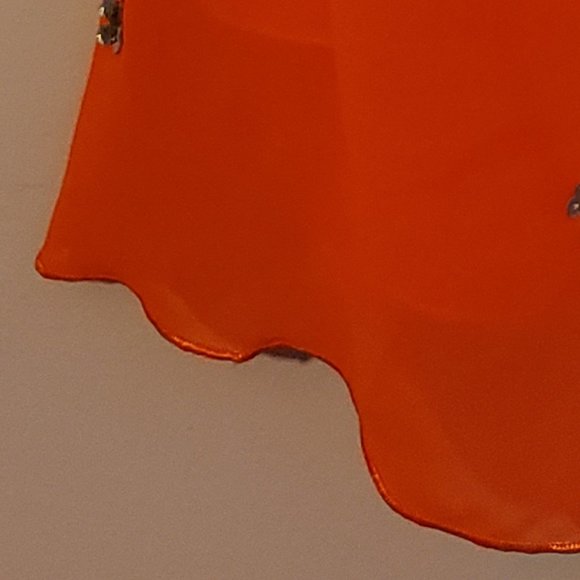 Girl's Bright Orange Sequined Dress - Gently used. - Picture 6 of 7